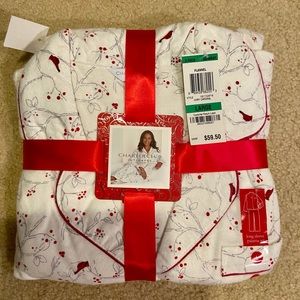 Charter Club Intimates Winter Cardinal Christmas PJs Pajamas Size Large - New